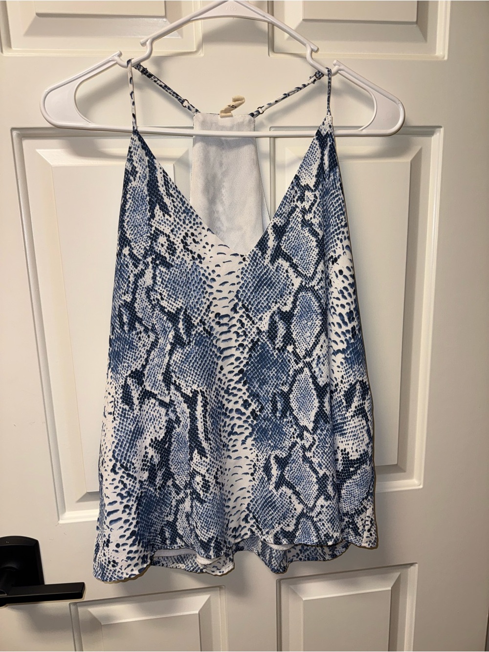 Tyche Blue and White Snake Print Cami Top Small